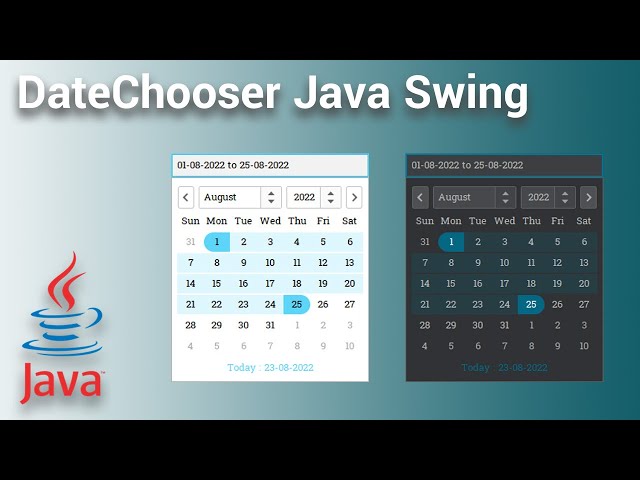 How to use Date Range Chooser with Java Swing