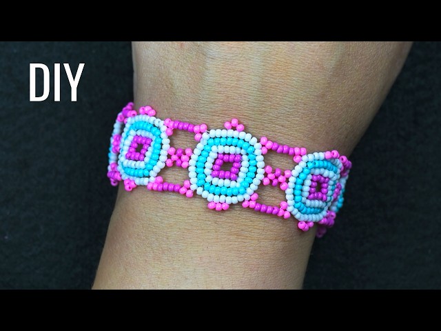 ✨ DIY Seed Bead Bracelet | Easy Square Pattern Tutorial!