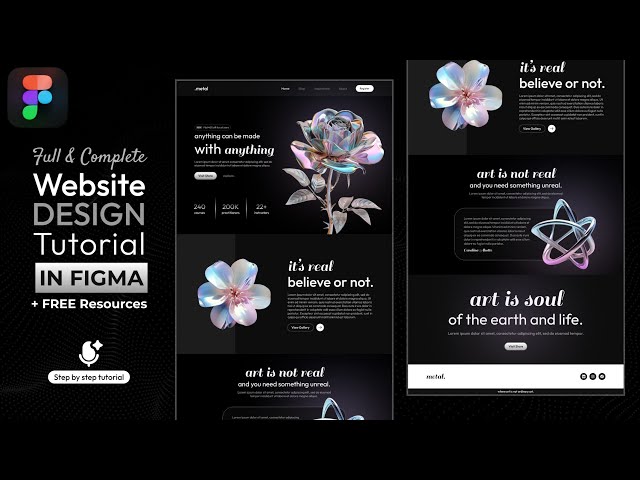 Full Website Design Figma Tutorial || FREE Resources || DVxUI