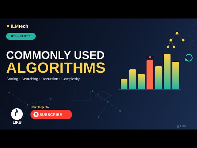 Commonly Used Algorithms | Easy Explanation |  For class 11Ilm Tech