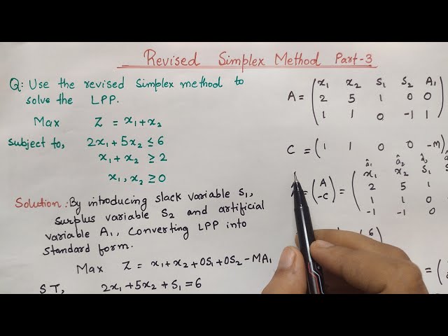 Revised Simplex Method | Example 3 | Linear Programming Problem | Operation Research | Hindi