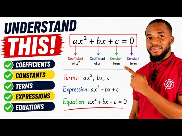 Coefficients, Constants, Terms, Expressions & Equations Explained | Quadratic Equation Basics