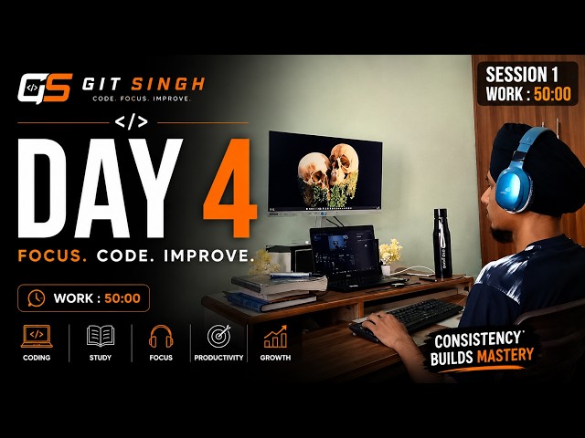 💻 LIVE Study With Me | #Day4 Coding & Deep Focus | Git Singh