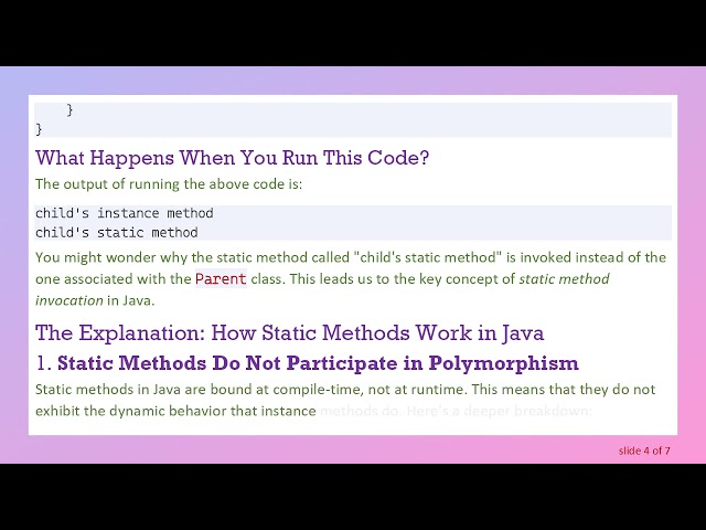 Understanding Late Binding and Static Methods in Java Polymorphism