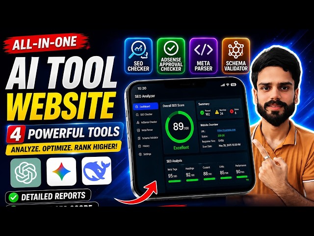 Build AI SEO Tools Website | SEO Checker, AdSense Checker, Schema Validator & Meta Parser