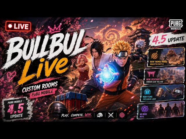 🔴UPDATE 4.5 PUBG MOBILE LIVE CUSTOM ROOMS ND WOW ROOMS DAILY |BULBUL LIVE|