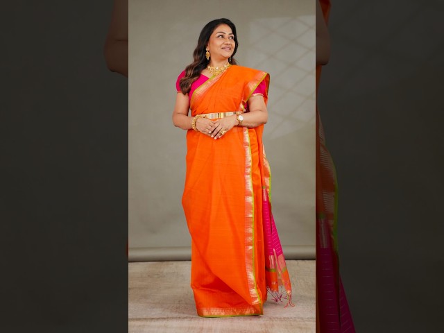 Look elegant this Durga Puja with this beautiful saree style 👀 #sareedraping #durgapuja #ethnicwear