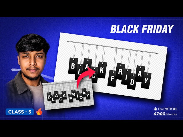 Black Friday Hanging Tag Design | Adobe Illustrator Tutorial 🔥