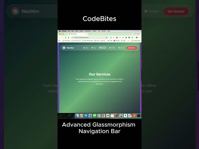 Advanced Glassmorphism Navbar 🔥 | HTML, CSS & JavaScript