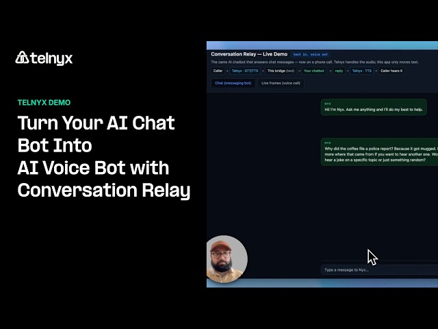 Turn Your AI Chatbot Into AI Voice Bot With Telnyx Conversation Relay