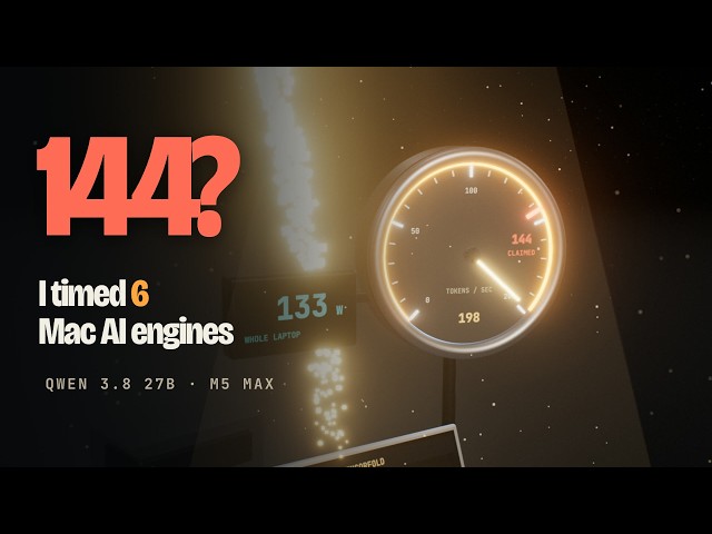 144 Tokens/s? I Timed 6 Mac AI Engines (Qwen 3.8 27B, M5 Max)