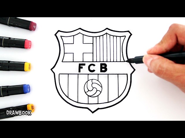 How to Draw the FC BARCELONA Logo 🔵🔴 | Easy Football Club Crest Drawing Tutorial
