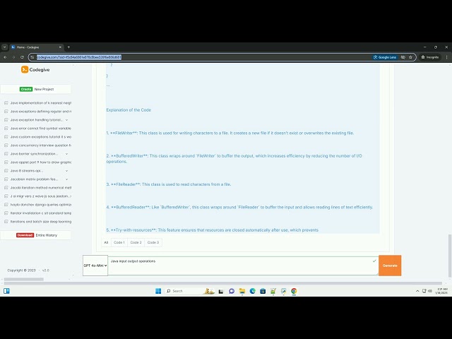java input output operations
