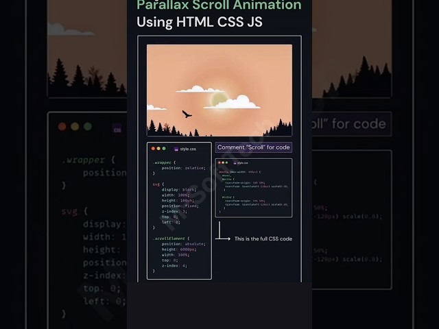 Animation Parallax Scroll  Using HTML CSS Js 🤯☠️ Parallax Scroll Animation #parallaxeffect #parallax