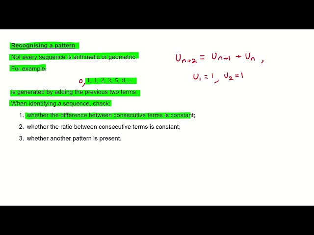 IB Sequences and Series Number Sequences Recognising a Pattern