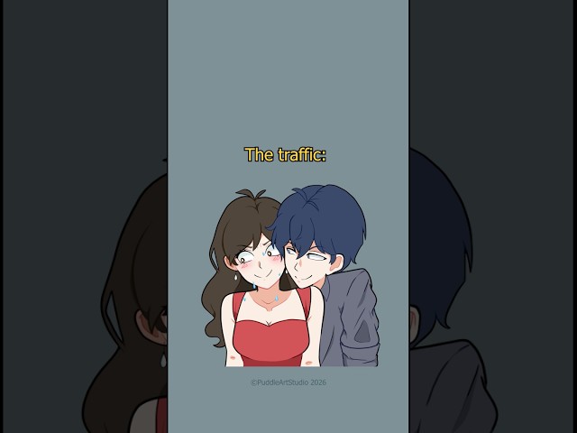 Traffic #couple #puddleartstudio #cartoon #content #animation #couple #illustration #fyp #art