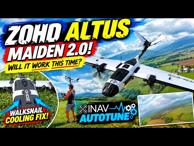 ZOHD Altus FPV – MAIDEN FLIGHT 2 0!  Walksnail Cooling Fix & INAV AutoTune