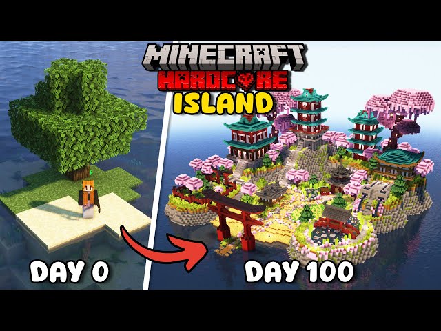I Survived 100 DAYS on an ISLAND in Minecraft Hardcore | Full Movie