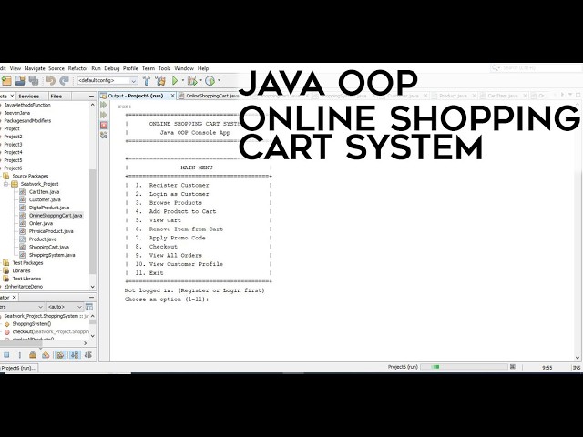 🛒 Online Shopping Cart System - Java OOP Project | Console Application