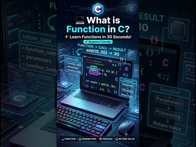What is Function in C? | C Functions Explained for Beginners 💻 #shorts #clanguage #codebyfc