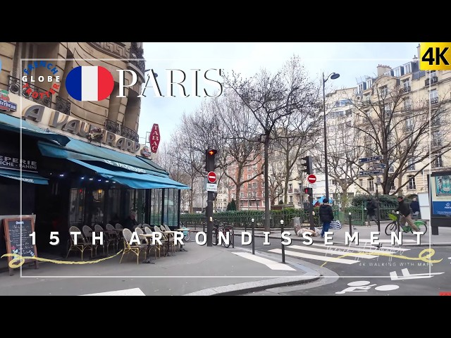 Paris 15th arrondissement Winter Walking Tour 4K 🇫🇷 Rue de Vaugirard ➜ Péclet ➜ Blomet