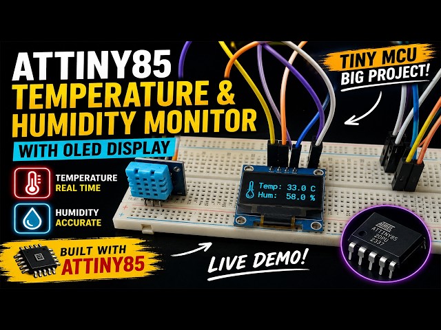 ATtiny85 Temperature & Humidity Monitor with SSD1306 OLED | DHT11 Project