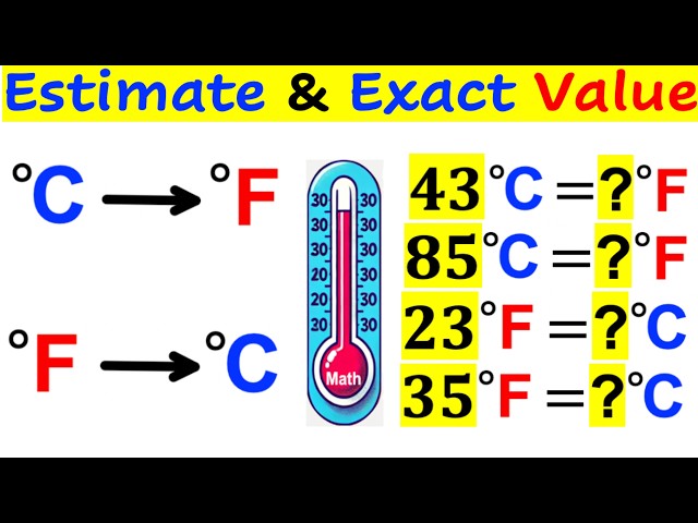Temperature conversion with Examples | (Estimate and Exact value) | #math #maths