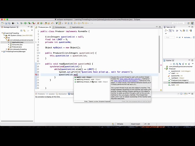 047 Lecture 39  Producer Consumer Pattern Using wait and notify