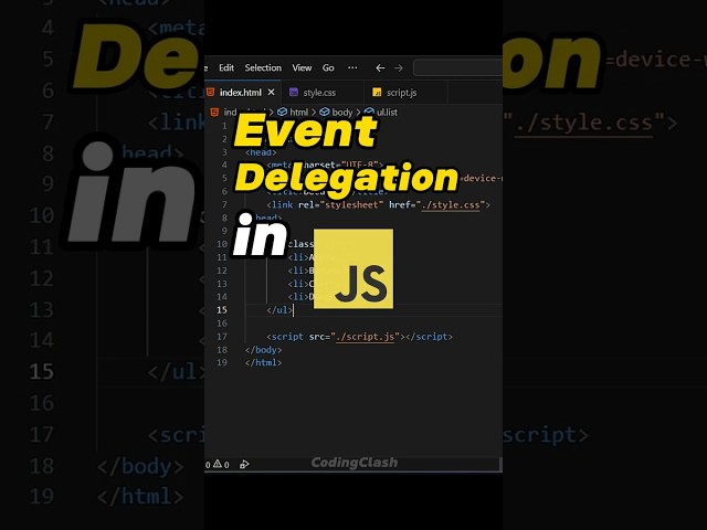 Event Delegation in JavaScript 🚀 | CodingClash | #javascript #webdevelopment #shorts