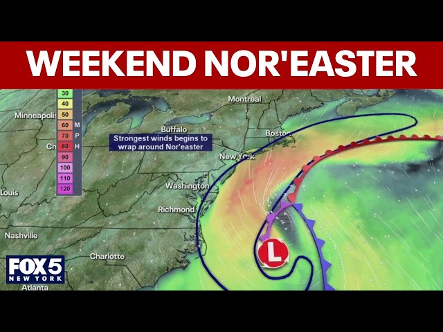 NYC weather: Nor'easter timeline latest, talking coastal flooding threat