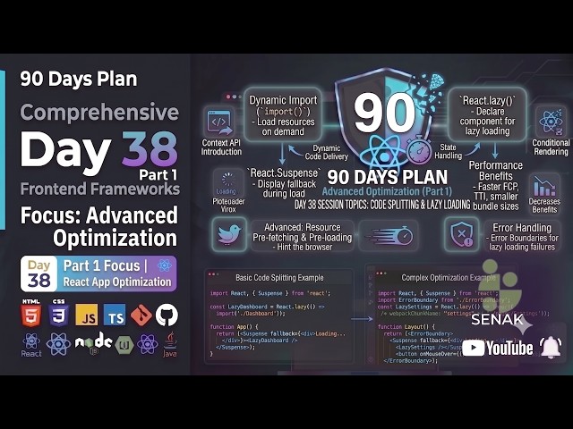 🔥 Day 38 Part 1  - React - 90 Days Full Stack Challenge | Code Splitting & Lazy Loading Explained 🚀