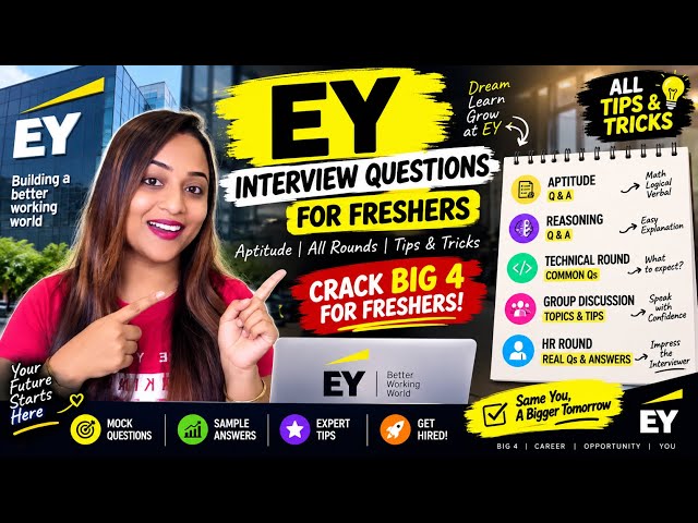 EY Interview Questions for Freshers 2026 | Aptitude, Reasoning, GD, HR, Technical Round | Crack Big4