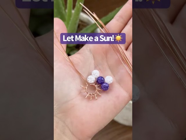 Wire Wrapped Sun Necklace☀️ | Mini Tutorial using a drilled bead | Celestial Necklace | DIY Jewelry