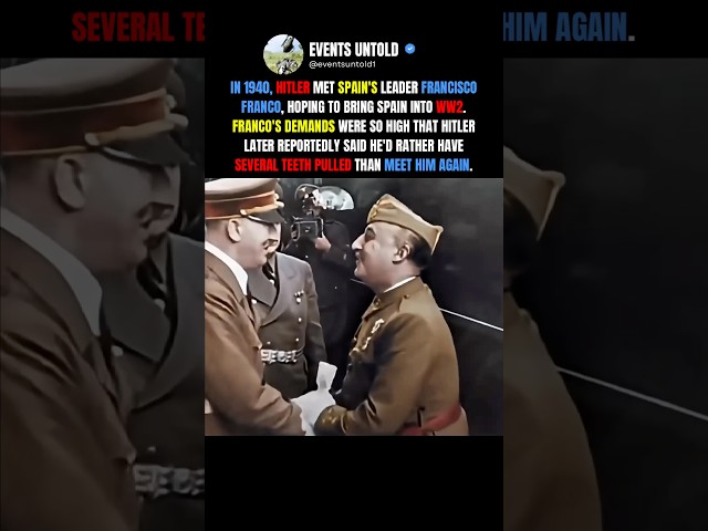 The Meeting That Made Hitler Never Want to See Franco Again #ww2 #shorts