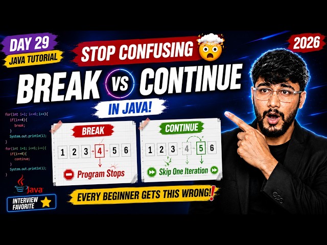 Stop Confusing Break & Continue in Java! 🤯 [2026]