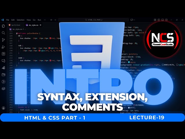 Introduction to CSS: CSS Cascading, CSS Usage, Syntax of CSS, CSS Comments | Lec19
