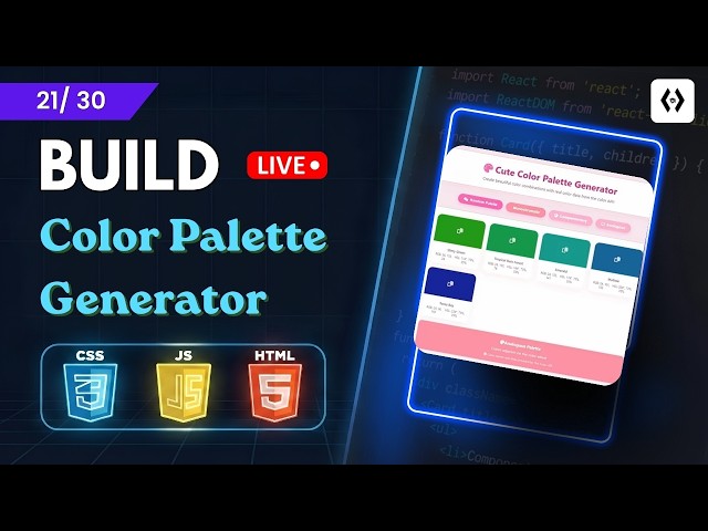 Day 21/30 — Color Palette Generator | HTML CSS JS