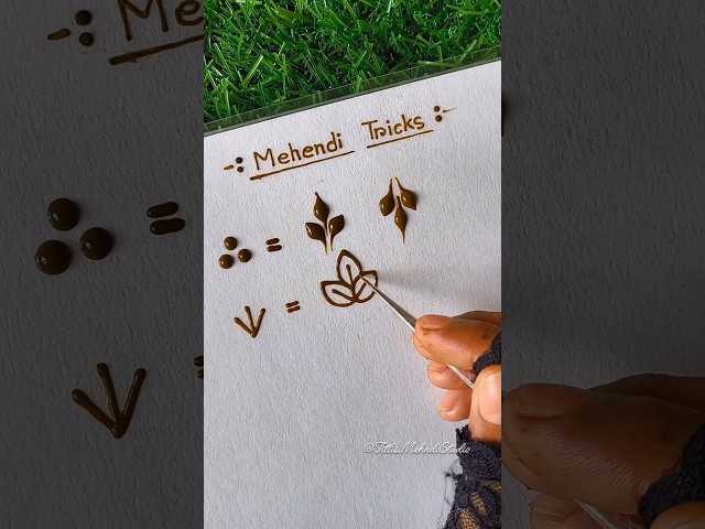 Tips and tricks for leaf mehndi design|| #mehndi​ #leaf​ #art​ #trending  #shorts​ #ytshorts​