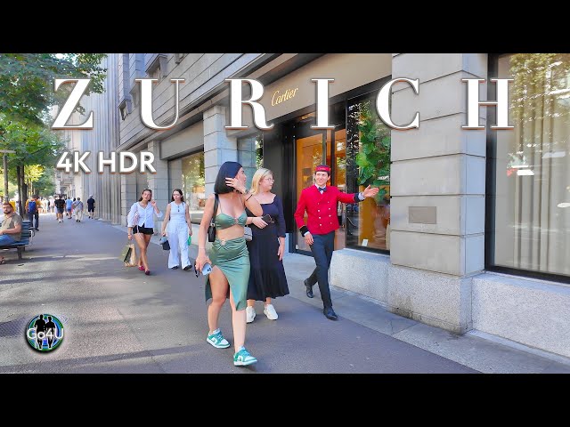 Schweiz Zürich 🇨🇭 Bahnhofstrasse Spaziergang / Stadtzentrum 4K 60fps HDR