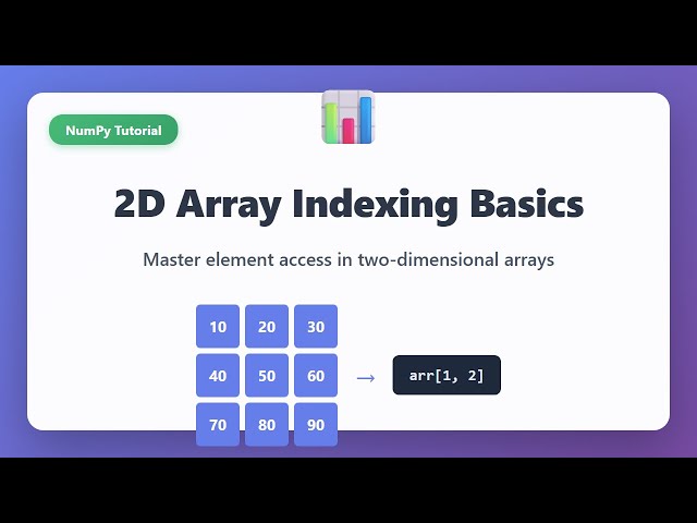NumPy 2D Array Indexing Tutorial - Access Elements Using Row & Column Indices