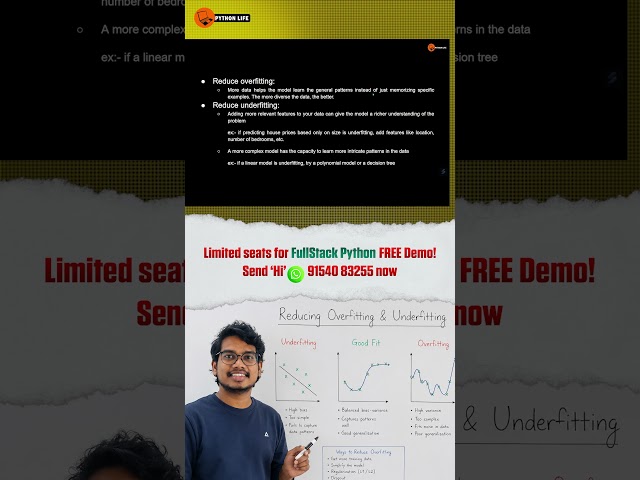 How to Reduce Underfitting Explained in Telugu | PythonLife