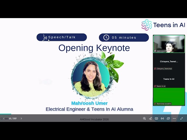 🎤 Opening keynote from Mahroosh Umer #ai4good Incubator 2025 Winner