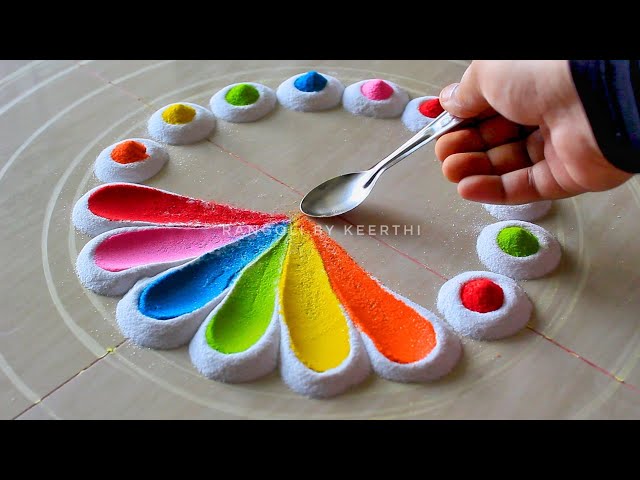 Diwali special rangoli design l Rangoli for navratri l Dasara rangoli l rangoli by keerthi l kolam