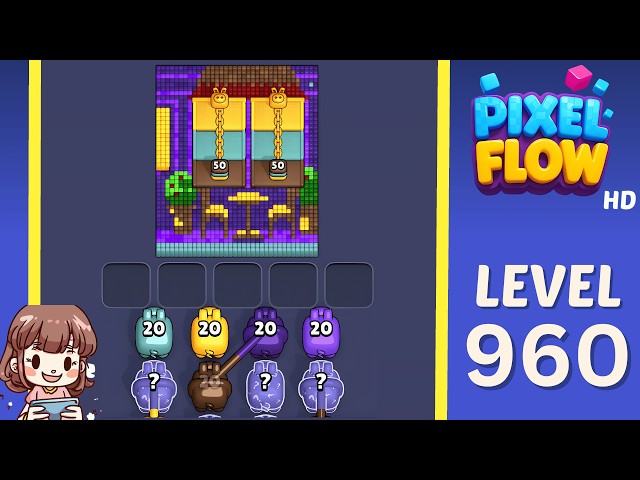 Pixel Flow Level 960 Solution Walkthrough