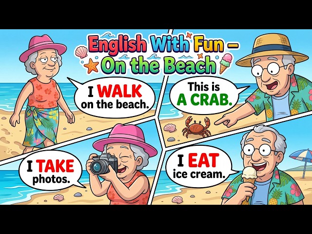 Learn English with Fun 🌊 Beach Sentences for Beginners