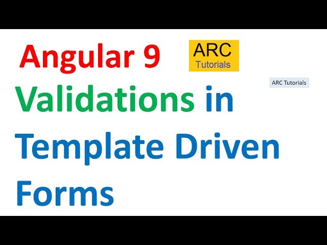 Angular 9 Tutorial For Beginners #43 - Validations in Template Driven Forms