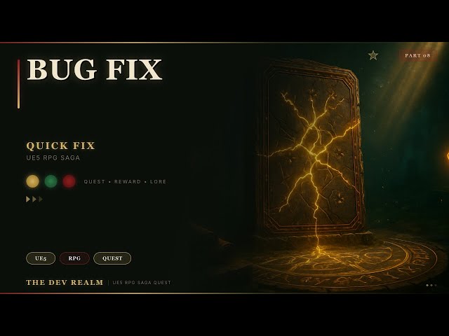 Unreal Engine - RPG - Saga - Quest System - Tutorial - Part 08 - Quick Bug Fix