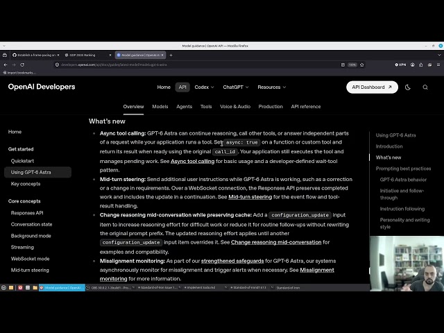Checking OpenAI Model guidance for Using GPT-6 Astra