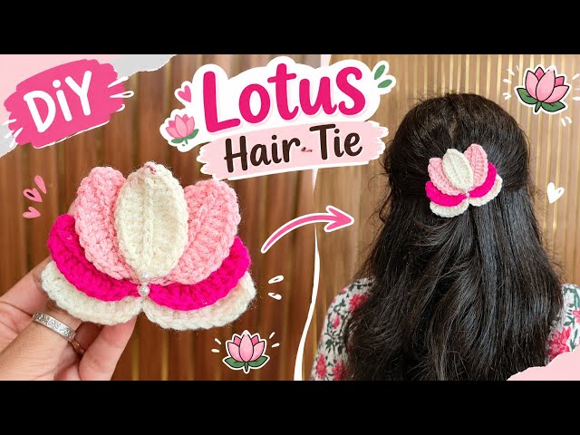 Viral Lotus crochet pin tutorial🪷| step by step tutorial| beginner's friendly| tutorial 