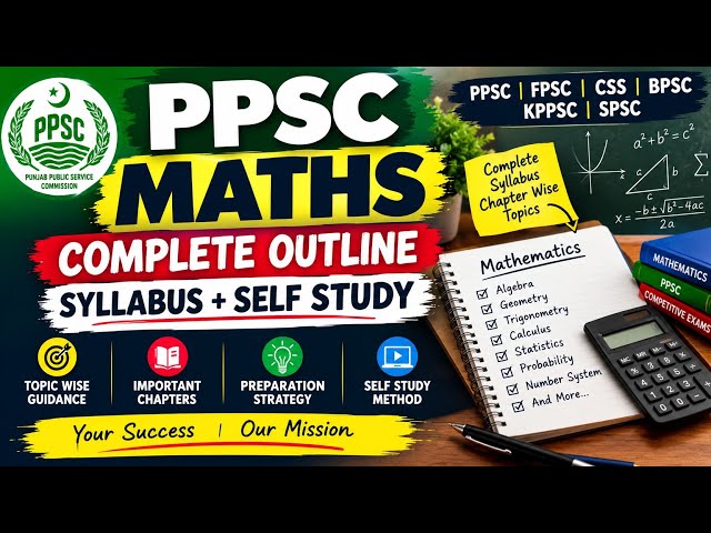 PPSC Mathematics Syllabus 2026 | Complete Maths Outline for PPSC, FPSC, CSS & Other Competitive Exam